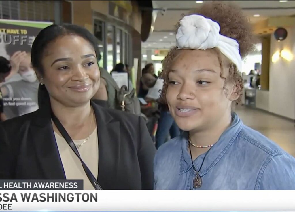 Alyssa Washington from The STAND Foundation shares about her mental health journey with an NBC4 reporter